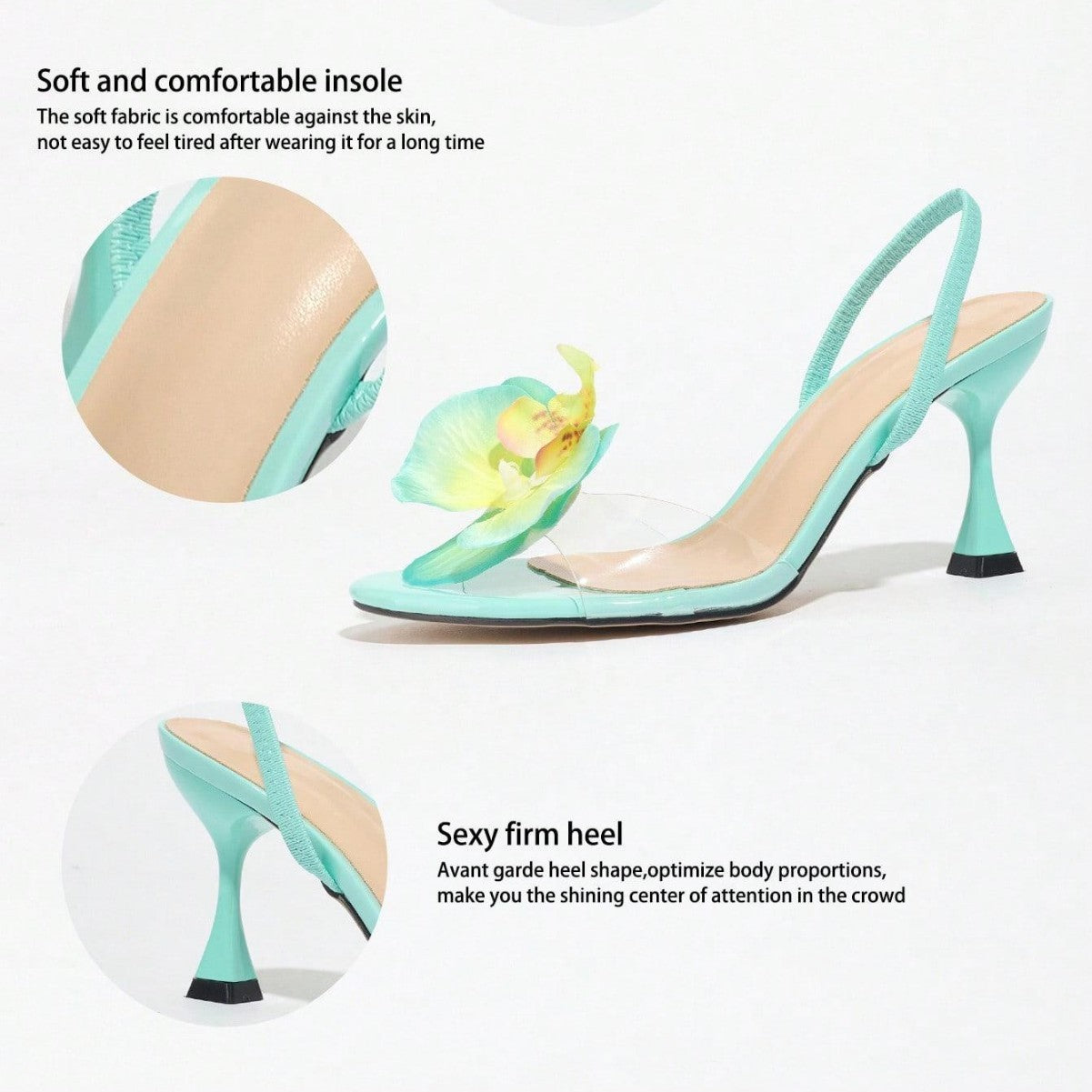 tacones florales para dama