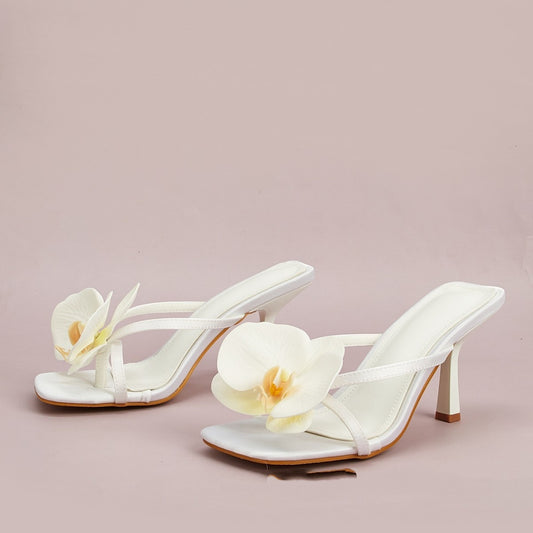 tacones florales para dama