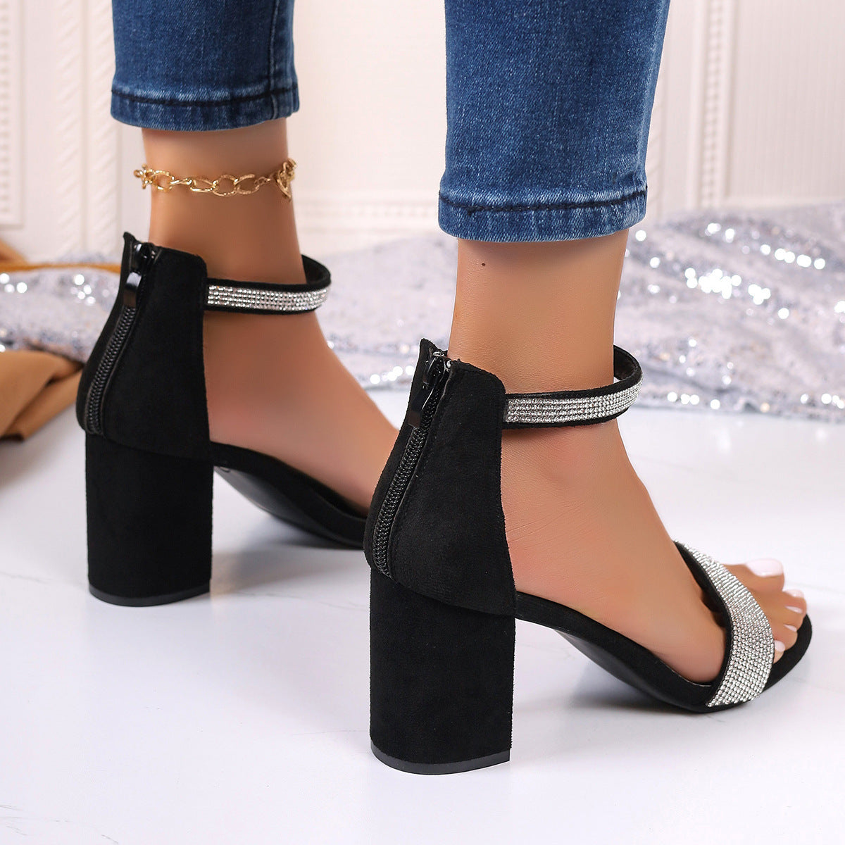 glitter heels for women